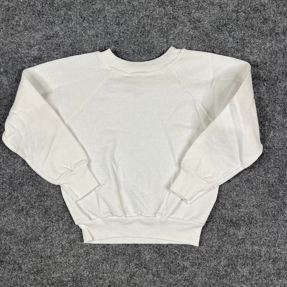 Signal‎ Sweatshirt Kids Size M White Crewneck Made USA Vintage Blank Pullover